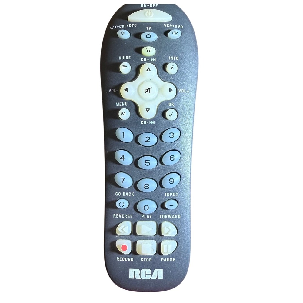 RCA Universal Remote Control TV VCR DVD SAT/CBL/DTC grey‎